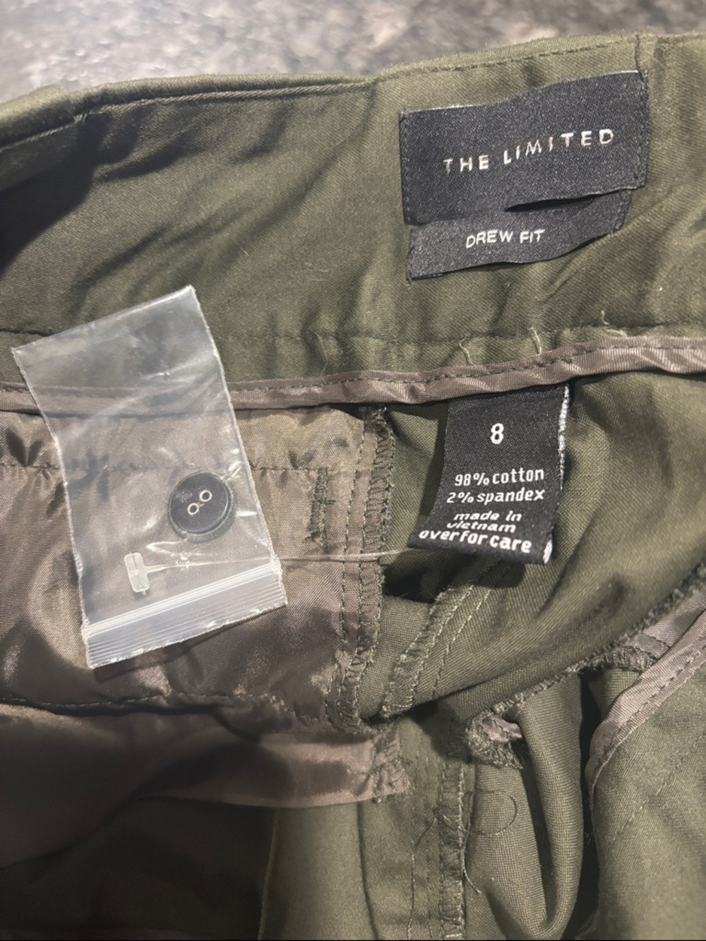 NWOT The Limited Olive Green Drew Fit Capris - Picture 2 of 3